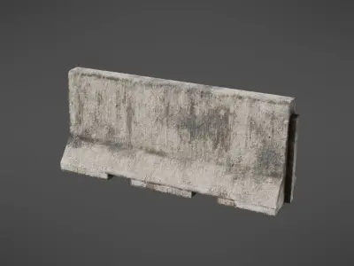 Concrete barrier Low-poly 3D model