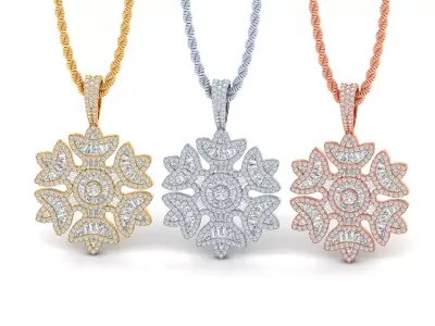 Snowflake Pendant 3D print model