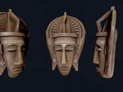 African Decor Mask 6 Low-poly 3D model