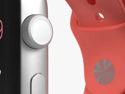 Apple Watch Sport Pink 42mm Low-poly 3D model