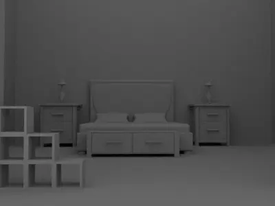 BEDROOM ACCESSORIES Free low-poly 3D model