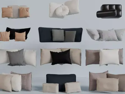 Cushion Pack  30 more Realistic Sofa e Chair Pillows Fabric 3D model