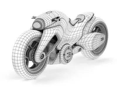 BUGATTI futuristic motorcycle design 3D model