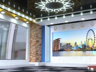 Virtual TV Set 3D 3D model