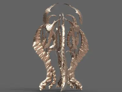 Dantes Spine Tower Font  Low-poly 3D model