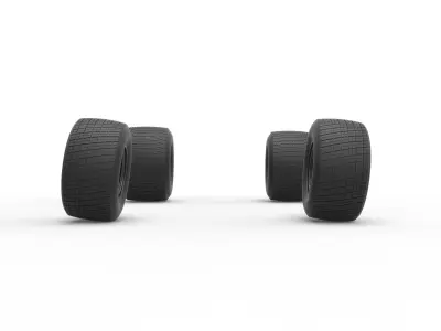 Wheel set of New Zealand Super Saloon race car Scale 1 to 25 3D print model