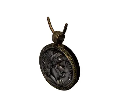 Roman Emperor Medallion Pendant Low-poly 3D model