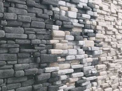 Brick rock stone decorative wall  3D model
