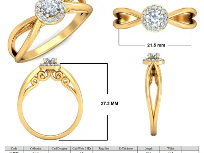 elegant luxury ring 3D print model shop
