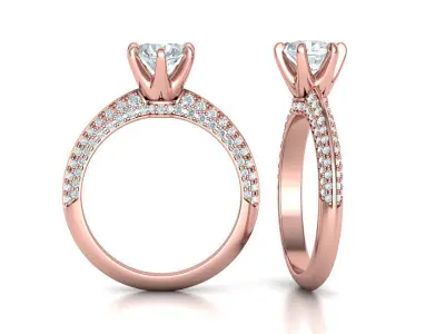 Engagement Ring 1CT STONE  Tring 6claw Ring 3dmodel 3D print model