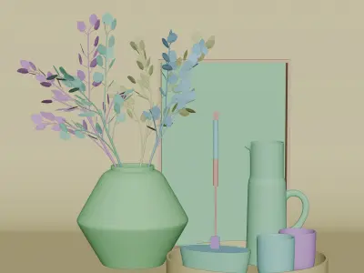 Interior decor Set 1 3D model