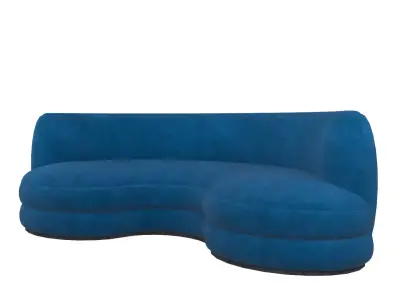 Polo Curve Sofa Low-poly 3D model