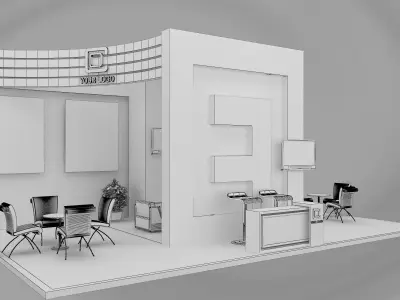  Booth Exhibition Stand a455 3D model
