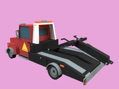 Lowpoly Tow Truck Low-poly 3D model