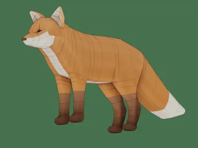 Low poly fox Low-poly 3D model buy