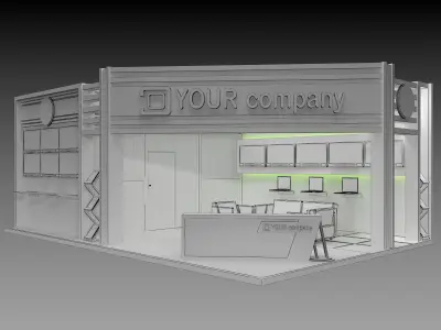 Booth Exhibition Stand a74  3D model
