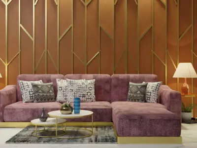 4 Seater Sofa Low-poly 3D model