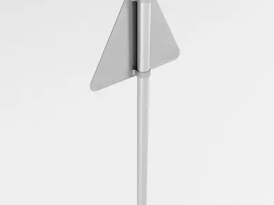 Road Narrows Sign 3D model