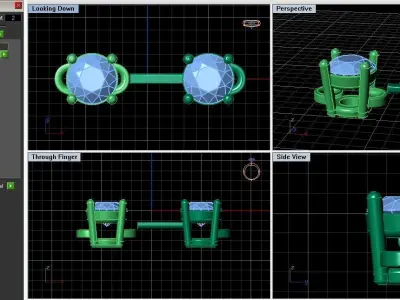 Classic bracelet with a round diamond 4mm stone  3D print model