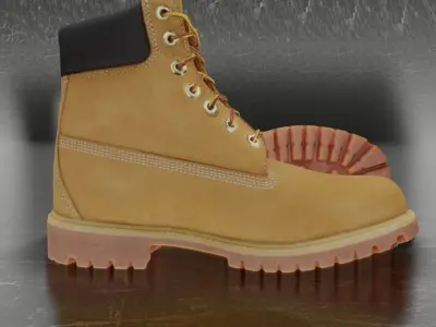 TIMBERLAND 3D SHOES - CAMEL Low-poly 3D model