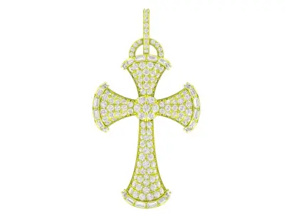 6937 Luxury Diamond Cross Pendant 3D print model