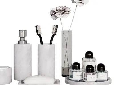 Bathroom Decor with Flowers 3D model