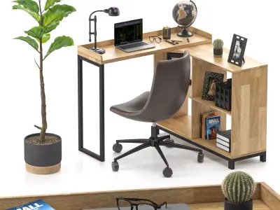 Apple Home Office Workspace Set 3D model