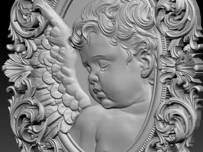Cameo vintage angel 3D print model