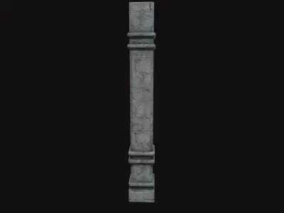 Medieval Stone Pillar V01 Low-poly 3D model
