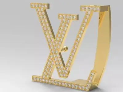 Lv logo diamond belt 3D print model