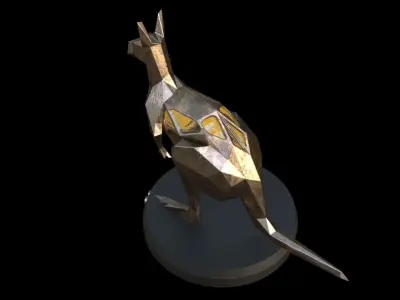 Steampunk Kangaroo Low-poly 3D model