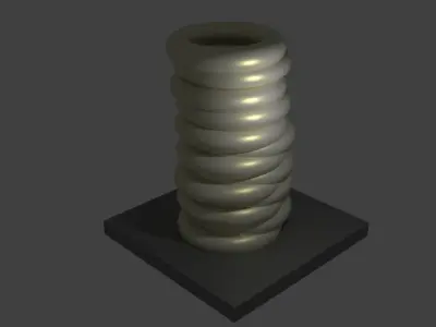 Vase set spiral pillar 3D print model