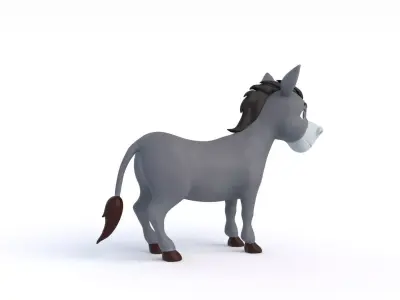 Cartoon Donkey 3D model