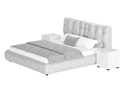 Modern Bed Frame Foam Standard Bed 3D model
