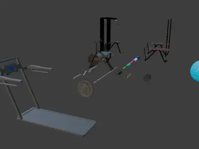 Gym Equipment 3D model buy