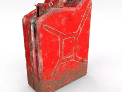 Jerry Can Low Poly Weathered 2 PBR Low-poly 3D model