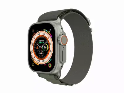 Apple Watch Ultra Alpine Loop Green Color Low-poly 3D model