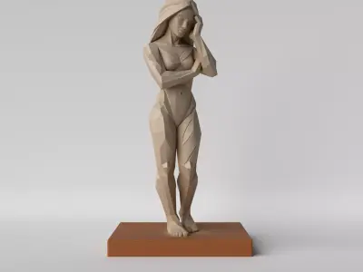 Geo Woman  Minimalist Low Poly Female Sculpture 3D print model