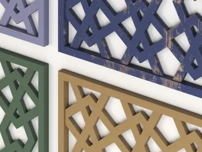 Arabic Islamic pattern wood decorative plaster 3D model order