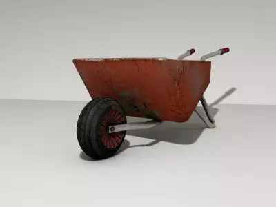 wheelbarrow Low-poly 3D model