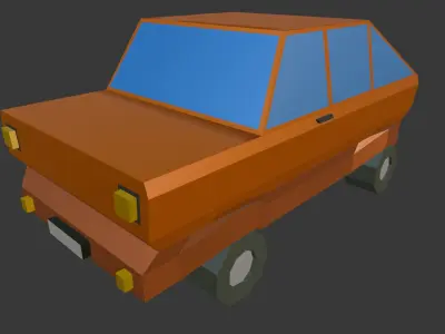 3d Race Car Low polygon 3D model