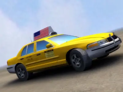 American Taxi Low-poly 3D model