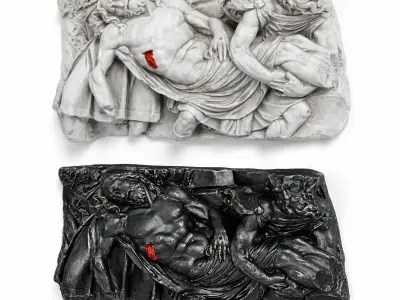 Jesus wall art relief 3D model