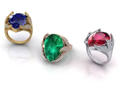pear high jewelry ring luxury 3D print model