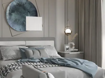 Chinese style bedroom New 3D model