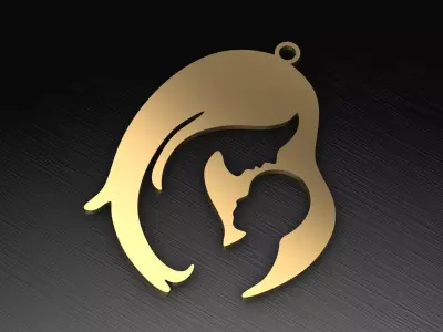 Mother and child pendant 3D model