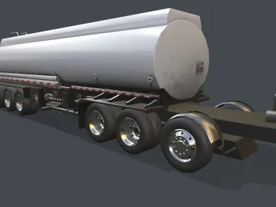 Kenworth T800 Tank Trailer Low-poly 3D model