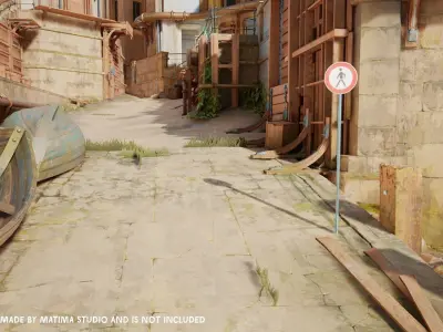 Lowpoly CITY TRAFFIC STREET SIGN No Passenger VR AR Games 3D Low-poly 3D model