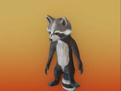 Raccoon Low-poly 3D model