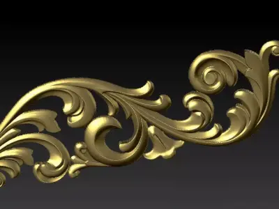 Classic  of luxurious gold pattern interior  with CNC sculpture 3D model